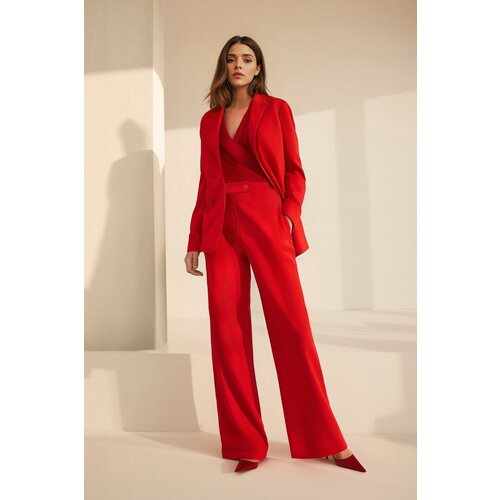 Trendyol red wide leg woven trousers Slike