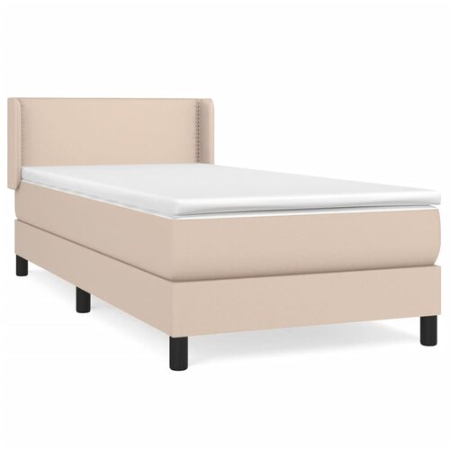 Maison Chic Box spring postelja - Vzmetna postelja z vzmetnico kapučino 100x200cm umetno usnje SL20411, (21881710) Slike