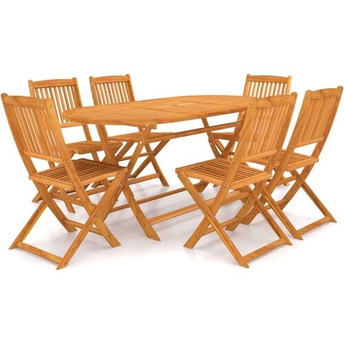  7-dijelni sklopivi vrtni blagovaonski set masivno drvo bagrema Cijene