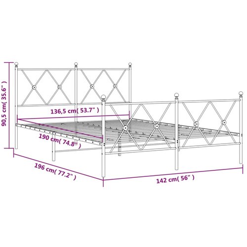  okvir kreveta uzglavlje i podnožje bijeli 137x190 cm Slike