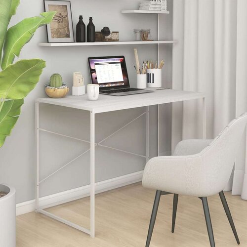 vidaXL Stol za računalo bijeli 110 x 60 x 70 cm od iverice Cijene