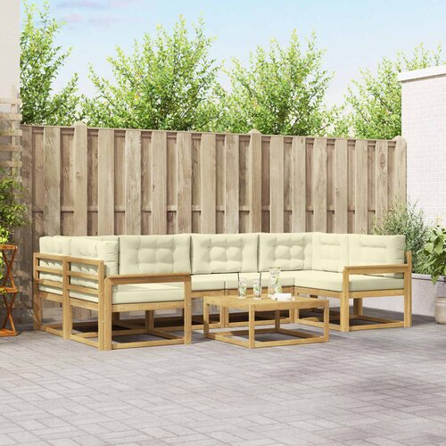  Set vanjskih sofa s jastukom 5 pcs Bijela i krem Cene