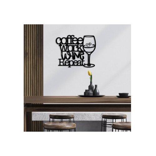 Opviq zidna dekoracija Coffee Repeat, 50x40 cm, 1.5 mm, Crna Slike