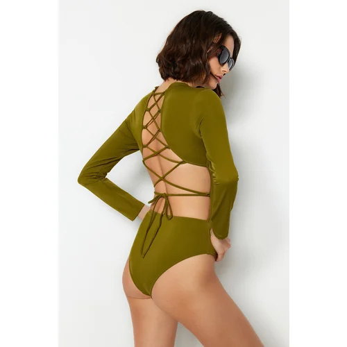 Trendyol Swimsuit - Khaki - Plain