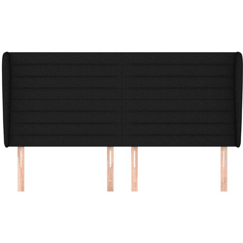  Uzglavlje s u&amp;scaron;ima crni 203x23x118/128 cm od tkanine Slike