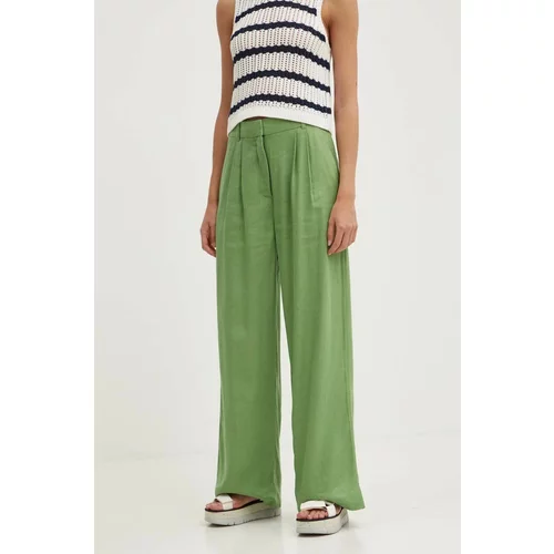 Abercrombie & Fitch Lanene hlače zelena barva