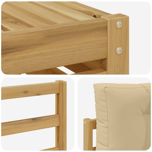  Set vanjskih sofa 9 kom. Bijela i bež Poliester 79 x 79 x 37 cm Slike
