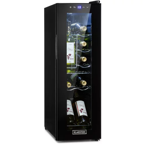 Klarstein Shiraz 12 Slim, hladilnik za vino. 32 l/12 steklenic, nadzorna plošča na dotik, 85 W, 5 - 18 °C