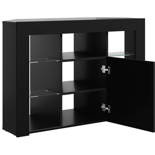  Kotni LED TV ormar 100x40x68cm Crna Konstruirano drvo Slike