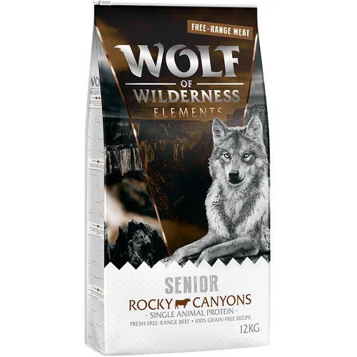 Wolf of Wilderness SENIOR "Rocky Canyons" - govedina iz proste reje - Varčno pakiranje: 2 x 12 kg