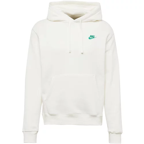 Nike Sportswear Sweater majica 'Club Fleece' zelena / vuneno bijela