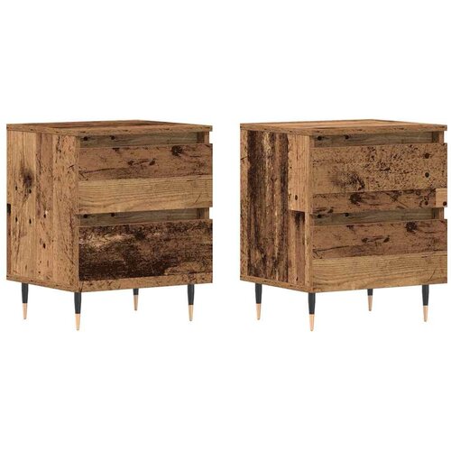  Noćni ormarići 2 kom Staro drvo 40x35x50 cm Konstruirano drvo Slike