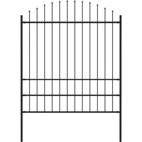 vidaXL Vrtna ograja s koničastimi vrhovi jeklo (1,75-2)x1,7 m črna, (20765925) Cene