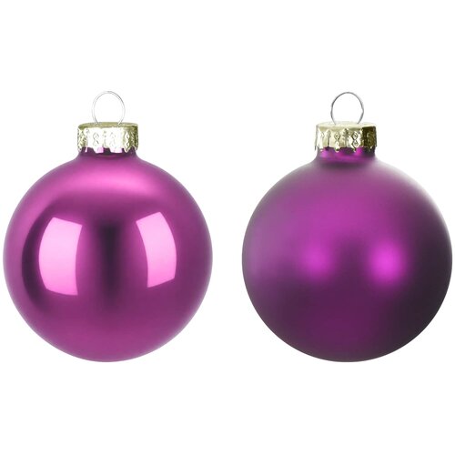  Set božićnih kuglica 30 kom. Lila 6 cm Polistiren Slike