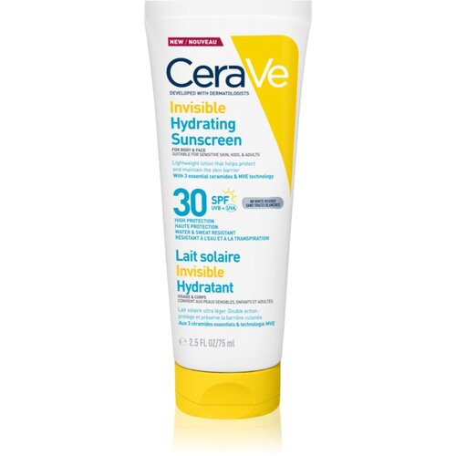 CeraVe Invisible Hydrating Sunscreen SPF 30 mlijeko za sunčanje za lice i tijelo SPF 30 75 ml Cijene