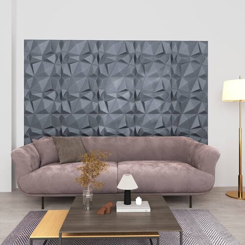 VidaXL 3D stenski paneli 12 kosov 50x50 cm diamantno sivi 3 m&amp;sup2; Slike