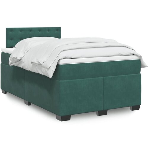 VidaXL Krevet box spring s madracem tamnozeleni 120x190 cm bar&amp;scaron;unasti Slike