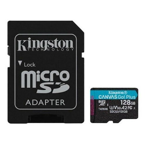 Micro SD Kingston 128GB Canvas GoPlus Class10 UHS-I U3 V30 A2, SDCG3/128GB Slike