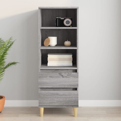 The Living Store Visoka omara Siva sonoma 40x36x110 cm inženirski les - Visoka Omarica, (21435906) Slike
