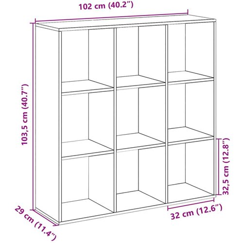 vidaXL Pregrada s knjižno omaro starinski les 102x29x103,5 cm inž. les Cene