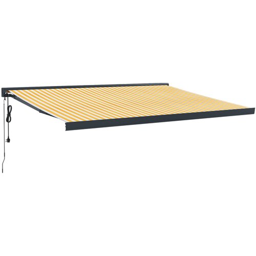 Maison Chic Zložljiva tenda - Senčniki rumena in bela 4,5x3 m blago in aluminij, (22038228) Cene