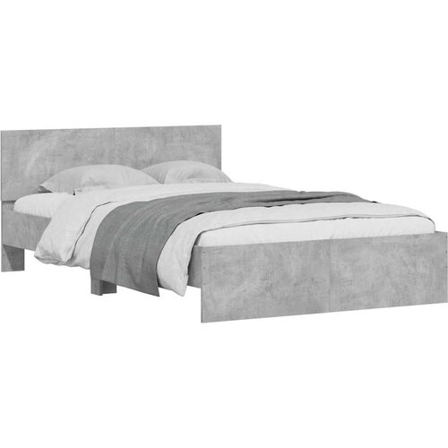  Okvir kreveta s uzglavljem LED siva boja betona 135 x 190 cm Slike