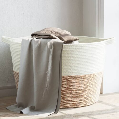 VidaXL Ko&amp;scaron;ara za rublje sivo-bijela &amp;Oslash; 60 x 36 cm pamučna Slike