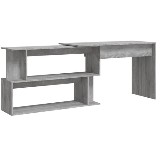 Maison Chic Kotna Pisalna miza - pisarni&amp;scaron;ka miza - Računalni&amp;scaron;ka miza siva sonoma 200x50x76 cm inženirski les, (21785295) Slike