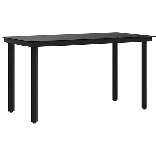  Vrtni blagovaonski stol crni 140x70x74 cm od čelika i stakla Slike