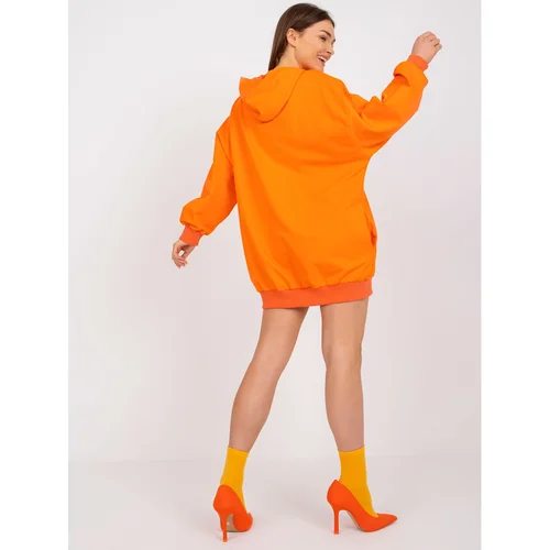 Fashion Hunters Orange sweatshirt with a hood and pockets