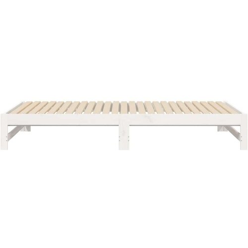 VidaXL Dnevni ležaj na izvlačenje bijeli 2 x (100 x 200) cm borovina Slike
