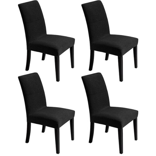 Home & Marker Raztegljive prevleke za stole (4 kosi) | CHAIRGLAM Črna, (21372823) Cene