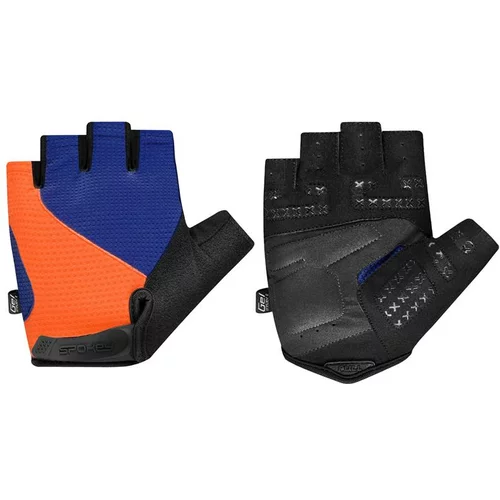 Spokey EXPERT Men's cycling gloves, blue-orange, veľ. M