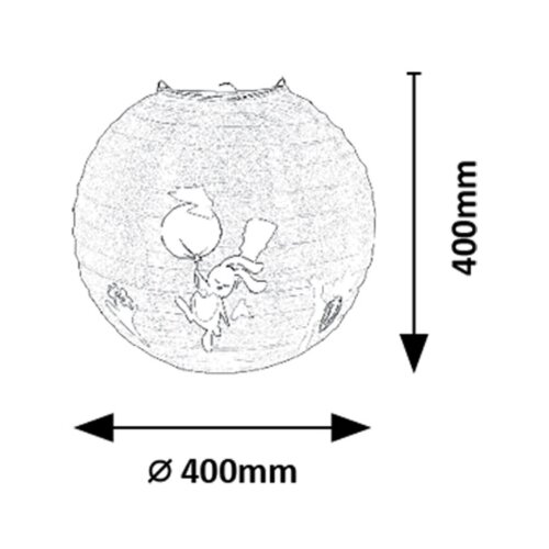 Rabalux visilica Hopply, Papirna, 40W, E27, ø40cm, Bela Cene