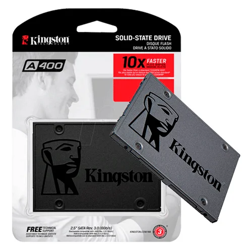 Kingston A400 240GB SSD, 2.5” 7mm, SATA 6 Gb/s, Read/Write: 500 / 450 MB/s