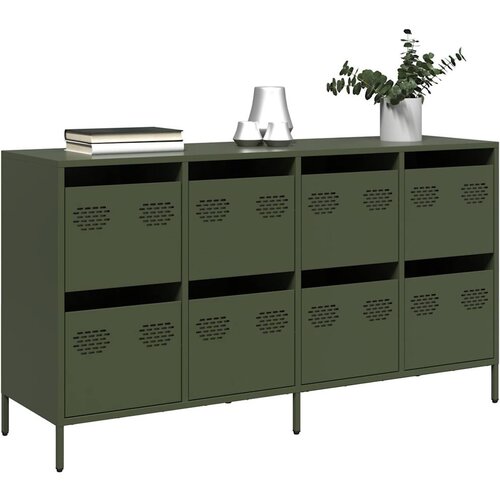 vidaXL Komoda olivno zelena 135x39x73,5 cm hladno valjano jeklo Cene