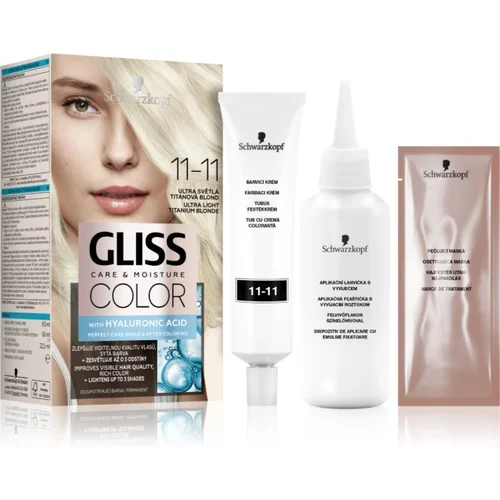 Schwarzkopf Gliss Color trajna boja za kosu nijansa 11-11 Ultra Light Titanium Blonde 1 kom