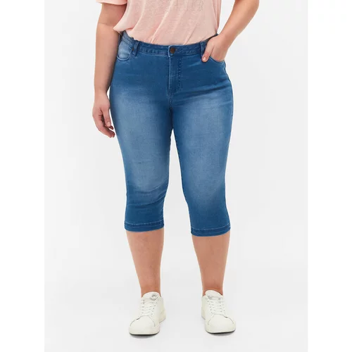 Zizzi Jeans kratke hlače O10305H Modra Slim Fit