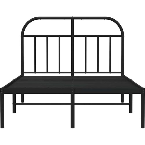  Metalni okvir za krevet s uzglavljem crni 120x190 cm Slike
