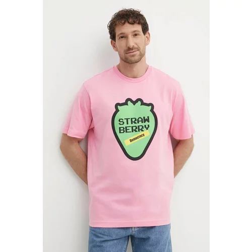 United Colors Of Benetton Pamučna majica boja: ružičasta, s tiskom