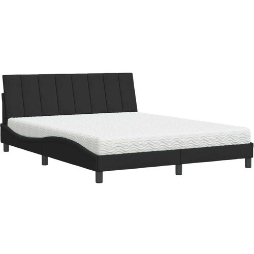 VidaXL Krevet s madracem crni 160x200 cm bar&amp;scaron;unasti Slike
