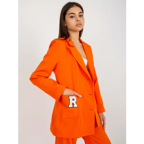 Fashion Hunters Orange oversize jacket with patches