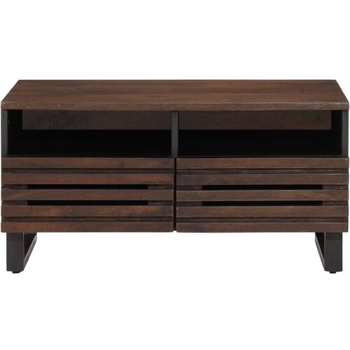 VidaXL Klubska mizica rjava 80x55x40 cm trden mangov les Slike