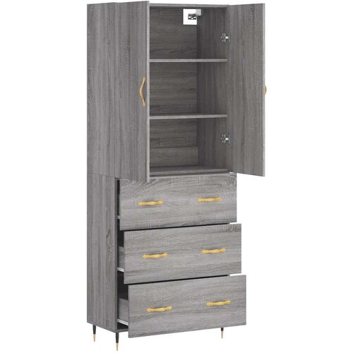  Visoka komoda siva sonome 69,5x34x180 cm od konstruiranog drva Slike