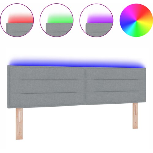 VidaXL LED uzglavlje s linijama dizajna svjetlosivo 80 cm tkanina Slike