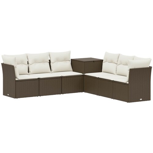  Set sofe 7 kom. Smeđa i krem bijela 234 x 234 x 85 cm Slike