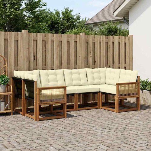 Set vanjskih sofa 6 kom. Prirodna i krem Smeđa 245 x 128,5 x 73 cm Cene