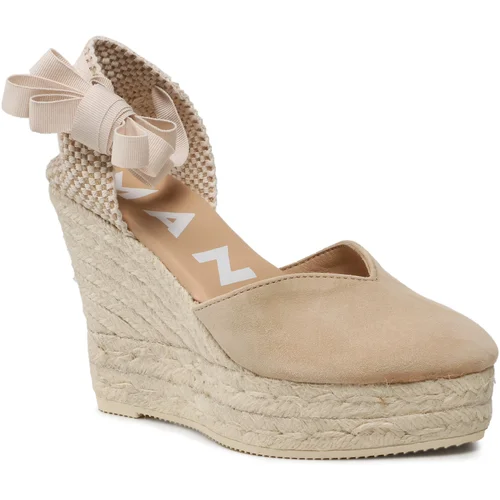 Manebi Espadrile Heart-Shaped Wedge Espadrilles M 1.1 WH Bež