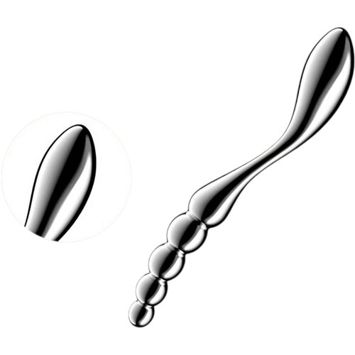 Satisfyer Star Force 1 – jekleni analni dildo s kroglicami (srebrn) Cene