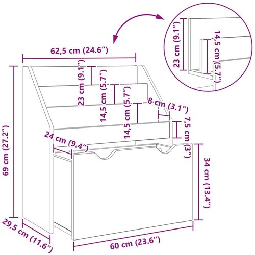  Polica za knjige za djecu Sonoma hrast 60 x 29 5 x 69 cm Slike